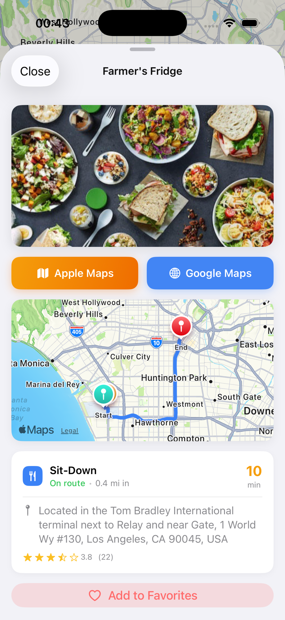 FastFork restaurant detail